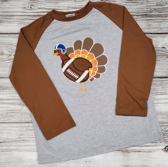 Thanksgiving Turkey Applique Raglan - Picture 2 of 6
